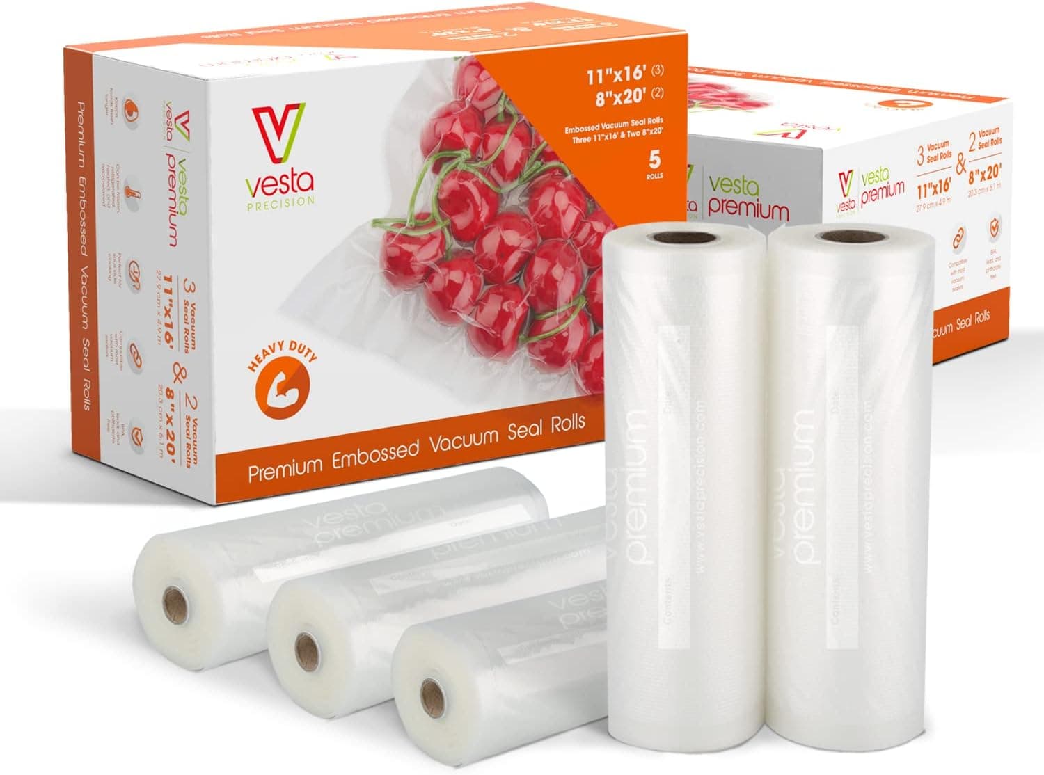 Vesta Precision Cooking Vacuum Seal Pouches, 11 x 16 in Gallon Embossed Sous Vide Bags, 25 Count